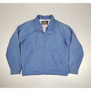 Vintage 70s Sears Outerwear Bomber Jacket Mens XL BluePlaid Lined Workwear